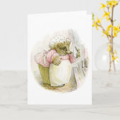 Carte Hérisson avec Mme Tiggy-Bigorneau de fer (Fleur jaune)