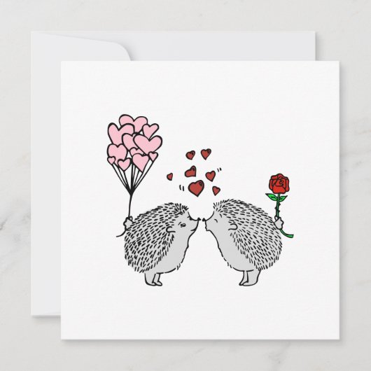 Carte Hérisson couple amour (Devant)