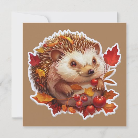 Carte Hérisson d'automne (Devant)