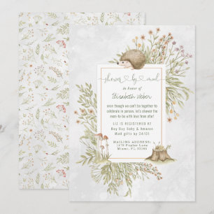 Carte Hérisson des Bois   Baby Shower Forest par courrie