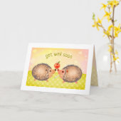 Carte Hérisson mignon de Whimsical Se Bien Bientôt (Fleur jaune)