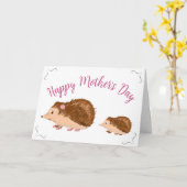 Carte Hérisson Mignon Fête des Mères (Fleur jaune)