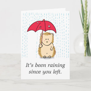 Carte Hérisson mignon mais pitoyable trempé sous la plui