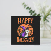 Carte Hérisson sorcière Halloween joyeux (Debout devant)