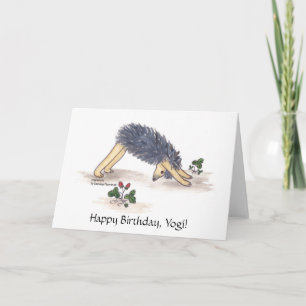 Carte Hérisson Yoga Chien orienté vers le bas
