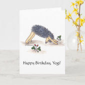 Carte Hérisson Yoga Chien orienté vers le bas (Fleur jaune)