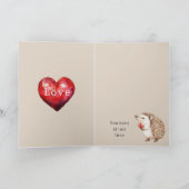 Carte Hérissons avec amour de coeur (Intérieur)