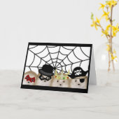 Carte Hérissons d'Halloween (Fleur jaune)