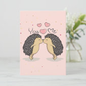 Carte Hérissons mignons qui s'embrassent (Debout devant)