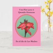Carte Hermana de Dia de Las Madres Una Flor Para MI (Fleur jaune)