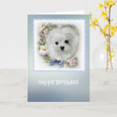 Carte Hermes the Maltese Birthday Greeting (Fleur jaune)