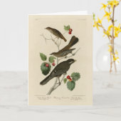 Carte Hermite Thrush, Grey Jay Audubon's Birds of Americ (Fleur jaune)