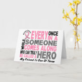 Carte HERO VIENT LE LONG 1 Ami T-shirt CANCER DU SEIN (Fleur jaune)