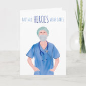 Carte Heroes stethoscope infirmière illustration merci (Devant)