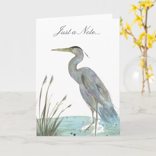 Carte Héron dans le marais (Fleur jaune)