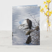 Carte Héron dans le miroir (Fleur jaune)