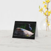 Carte Héron de grand bleu (Fleur jaune)