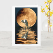 Carte Héron et Salutation-carte d'or d'art de faune de (Fleur jaune)