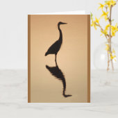 Carte Heron Silhouette (Fleur jaune)