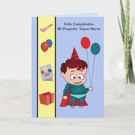 Carte Héros de pequeño de Feliz Cumpleaños MI (Devant)