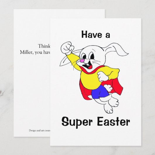 Carte Héros Rabbit de Pâques (Devant / Derrière)