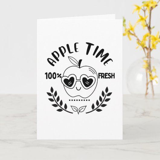 Carte Heure Apple (Fleur jaune)