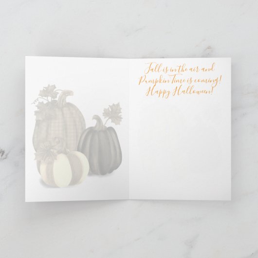Carte Heure citrouille et Halloween (Intérieur)