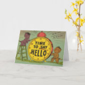 Carte Heure de dire bonjour (Fleur jaune)