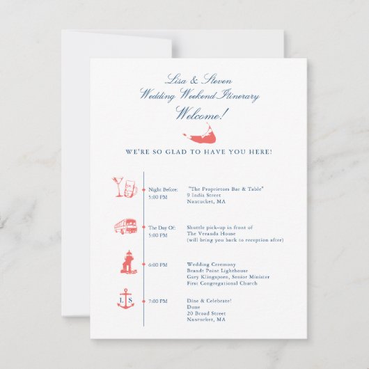 Carte Heure de l'itinéraire de réception du mariage de N (Devant)