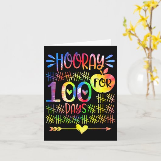 Carte Heure Pour Le 100e Jour De Cravate Étudiante Ensei (Fleur jaune)