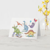 Carte Heures de récréation de dinosaure (Fleur jaune)