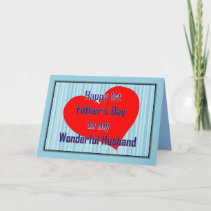 CARTE HEUREUSE 1ÈRE FÊTE DES PÈRES AU MARI DE LA FEMME