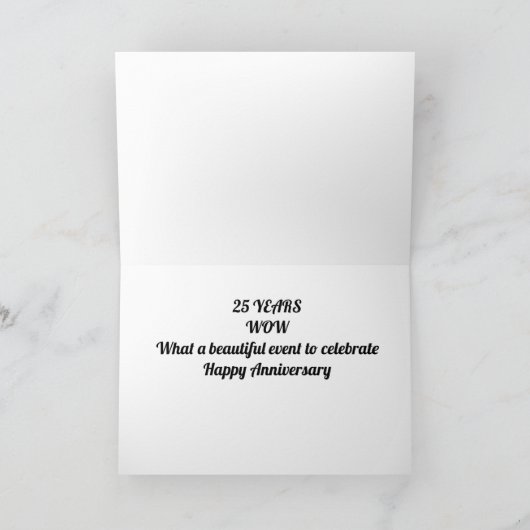 CARTE "HEUREUSE ***25E*** ANNIVERSAIRE MARIAGE" (Intérieur)