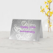 CARTE "HEUREUSE ***25E*** ANNIVERSAIRE MARIAGE" (Fleur jaune)