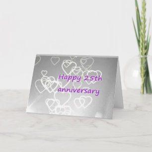 CARTE "HEUREUSE ***25E*** ANNIVERSAIRE MARIAGE"