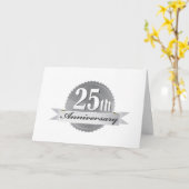 CARTE "HEUREUSE ***25E*** ANNIVERSAIRE MARIAGE" (Fleur jaune)