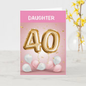 Carte HEUREUSE * 40e ANNIVERSAIRE POUR VOUS * FILLE* Car (Fleur jaune)