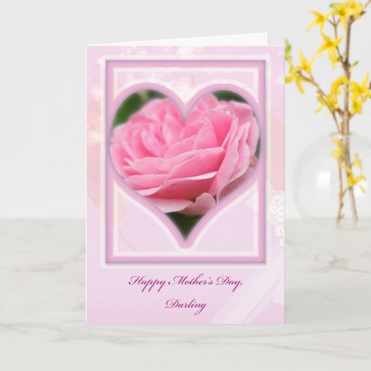 Carte heureuse chérie du jour de mère de rose de (Fleur jaune)