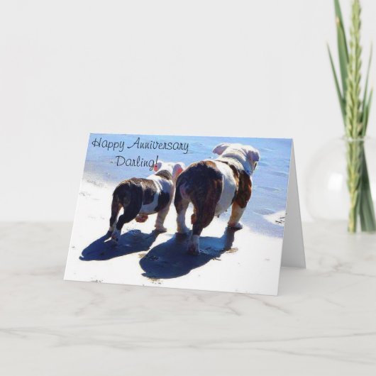 Carte heureuse d'anniversaire de bouledogues (Devant)