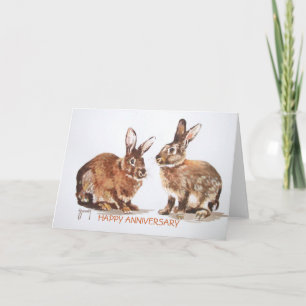 Carte heureuse d'anniversaire de lapins