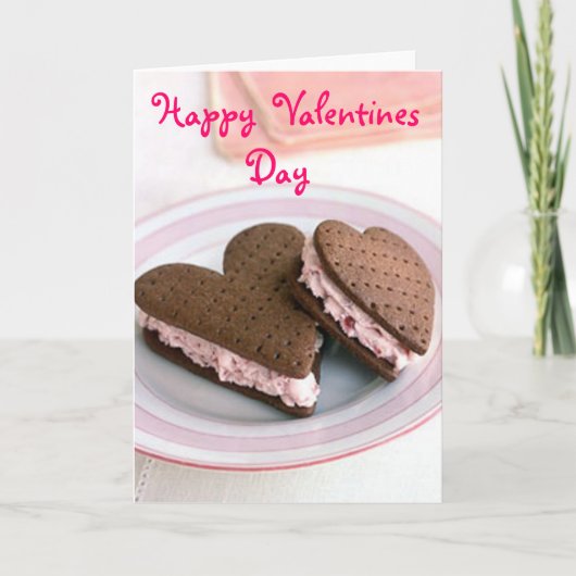 Carte heureuse de biscuit de jour de Valentines (Devant)