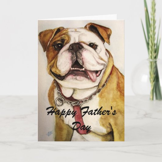 Carte heureuse de bouledogue de fête des pères (Devant)