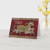 Carte heureuse de cheval du Thibet (Fleur jaune)