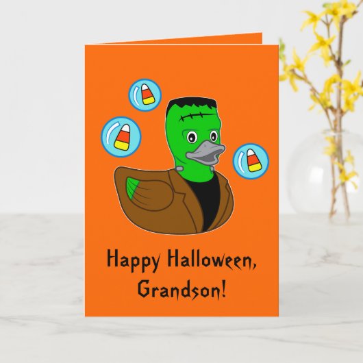 Carte heureuse de Frankenstein Duckie de (Fleur jaune)