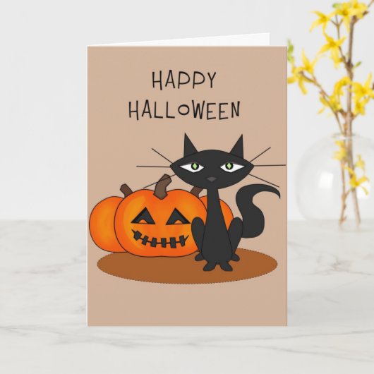 Carte heureuse de Halloween (Fleur jaune)