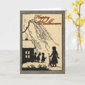 Carte heureuse de Halloween (Fleur jaune)