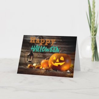 Carte heureuse de Halloween de citrouille