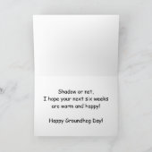 Carte heureuse de jour de Groundhog (Intérieur)
