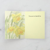 Carte heureuse de lapin de jonquilles de Pâques (Intérieur)