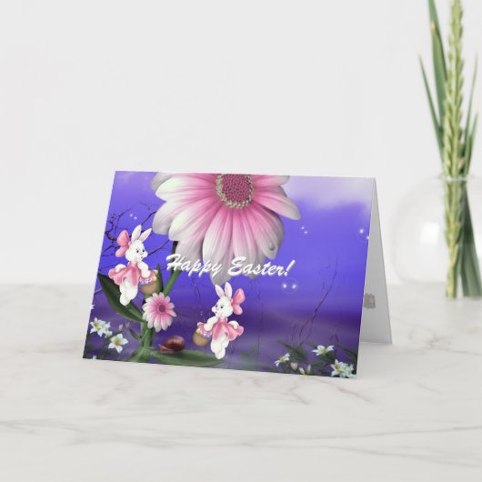 Carte heureuse de lapin de Pâques (Devant)